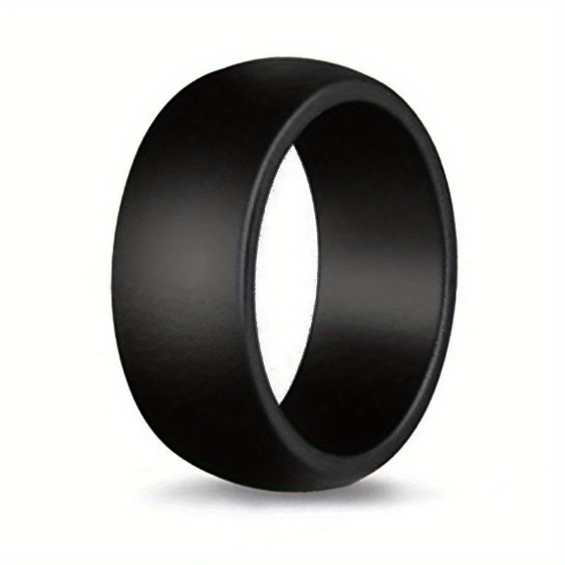 1pc 8.7Mm Silicone Wedding Band, Hypoallergenic And Flexible, Designed for Men'S Comfort During Outdoor Activities, Sports, And Running