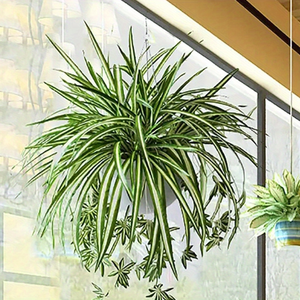 

2pcs 10 Heads Artificial Plants Wall Hanging Chlorophytum Fake Flower Simulation Leaves Home Garden Decor