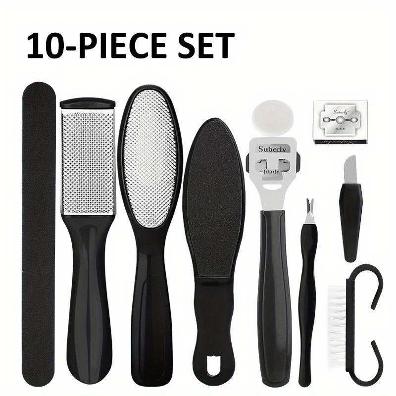 

10pcs Set, Metal Kit, Unscented File And Pumice Stone , Removal, , , Knife, And Repairing Planer For