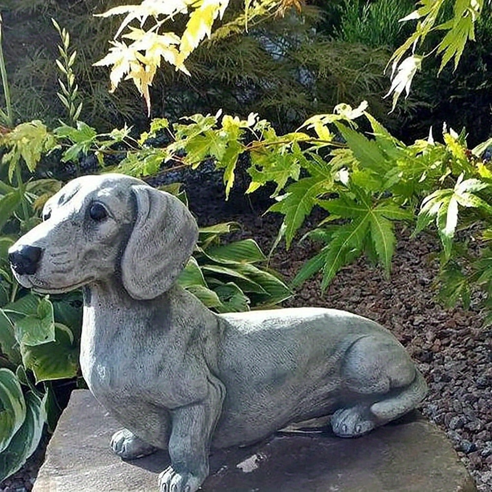 

Statue Garden Decoration - Garden Dog Statue, Patio Lawn Resin Dog Sculpture, Outdoor Interior Decoration, Lawn Garden Dog Statue, Dog Memorial Gift For Dog Lovers (dachshund)