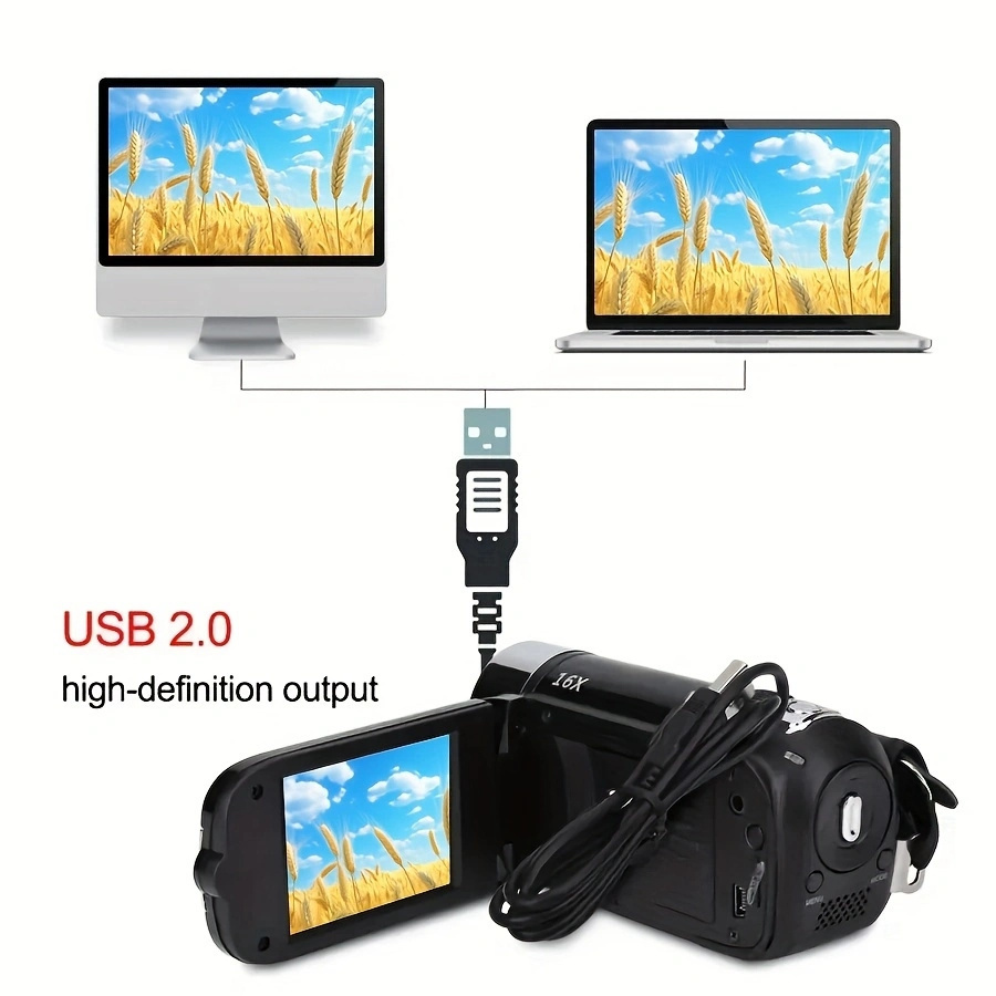 1080p hd digital camera with 16x zoom 270 rotating screen built in battery perfect for photos videos details 4