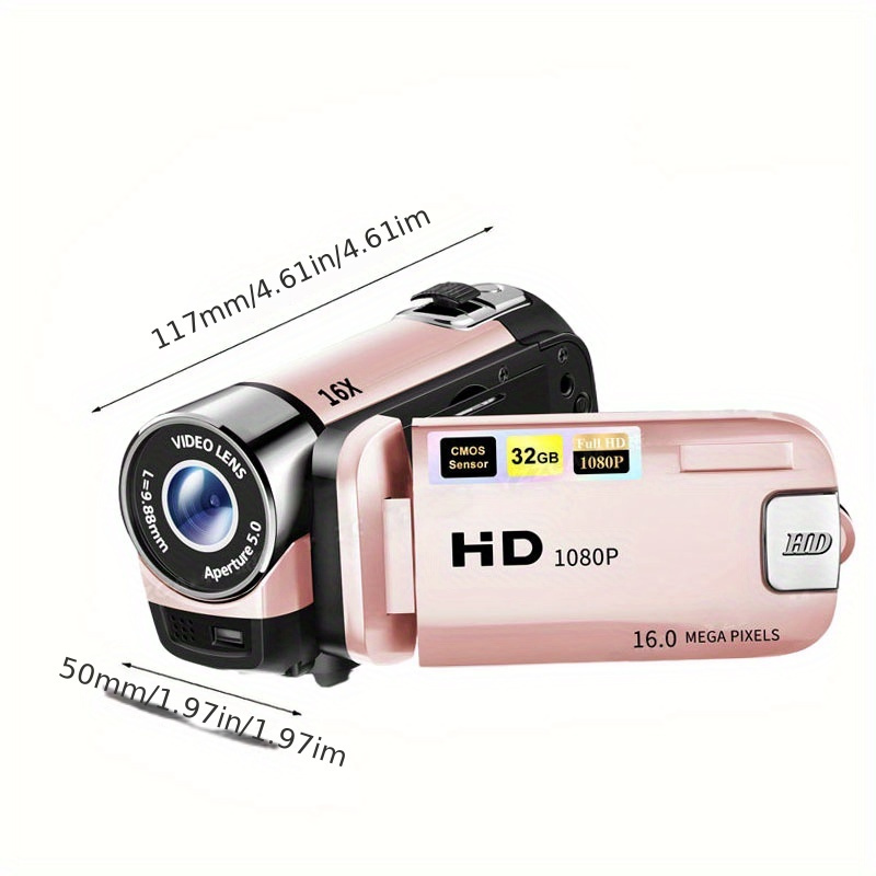 1080p hd digital camera with 16x zoom 270 rotating screen built in battery perfect for photos videos details 6