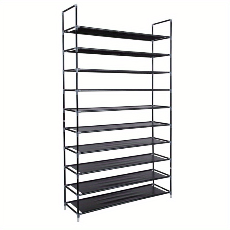 

10 Extra-wide Extra-large Simple Shoe Rack, Shelf, Can 50 Pairs Of Shoes, Black