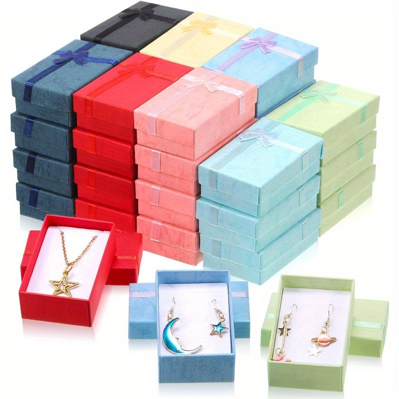 

32pcs Jewelry Gift Boxes Set: Empty Jewelry Boxes For Small , 8 , Bow For Anniversaries, Weddings, Birthdays,jewelry Making Display & Packaging ,beading&jewelry Making