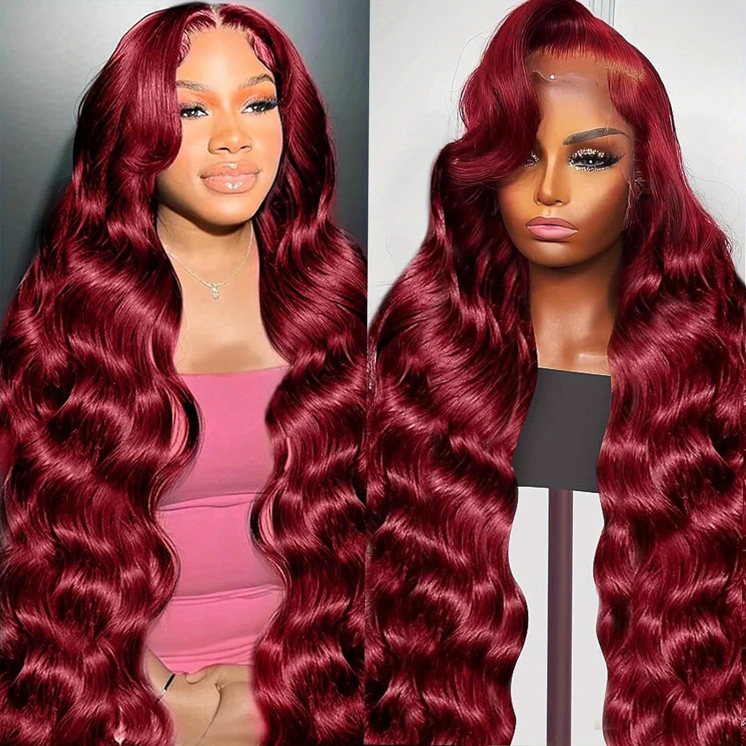 

Colass 14a 200% Density 30 Inch 99j Burgundy Lace Front Wigs Human Hair 13x4 99j Body Wave Lace Front Wigs Human Hair Red Colored Pre Plucked Glueless Hd Lace Frontal Wigs For Women.