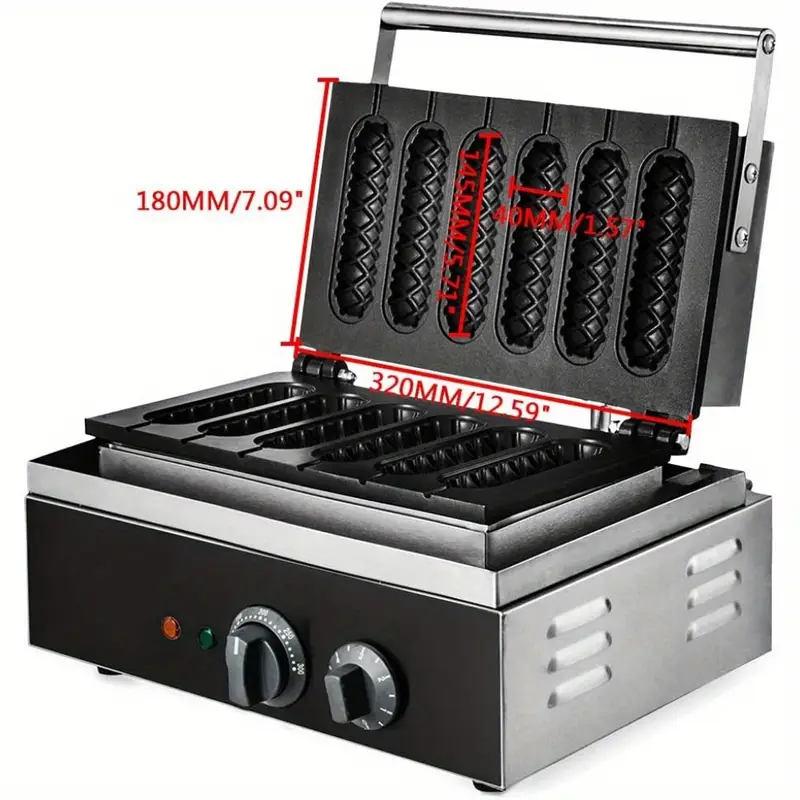 electric waffle maker machine commercial use non stick waffle maker hot dog muffin machine 110v 1500w details 2