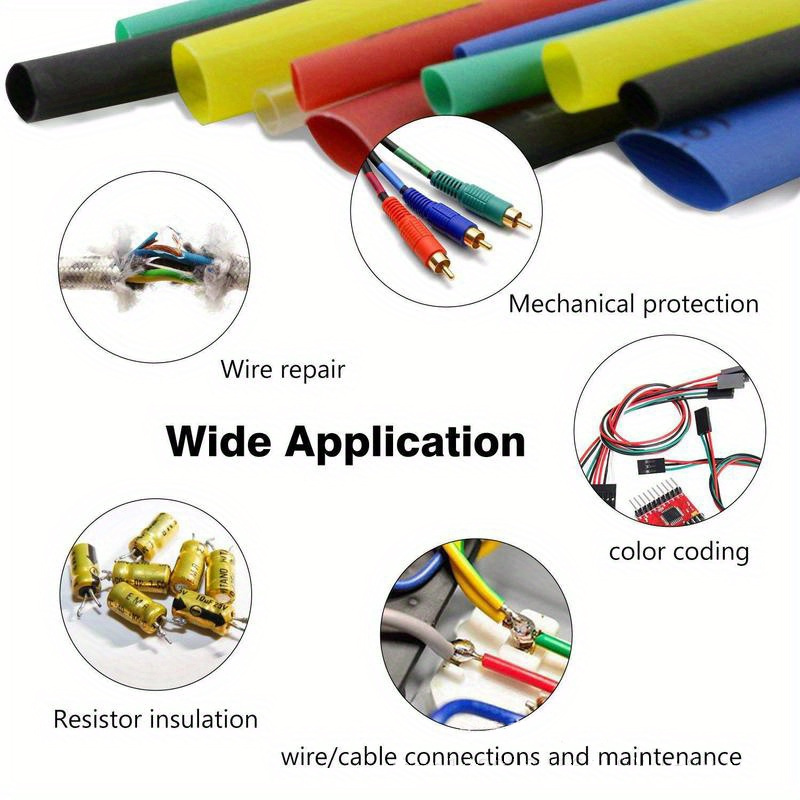 Heat Shrink Tubing Kit For Electrical Wires 800pcs, Flame Retardant
