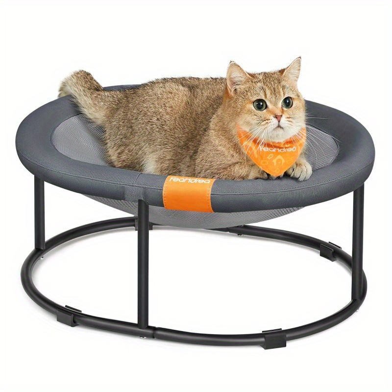 

Feandrea Cat Bed, Cat Hammock, Breathable Small Dog Bed With Removable Washable Mesh, For Sleeping Pets Up To 20 Lb, Free-standing Elevated Pet Hammock Bed Couch For Indoors, Outdoors, Oval, Gray