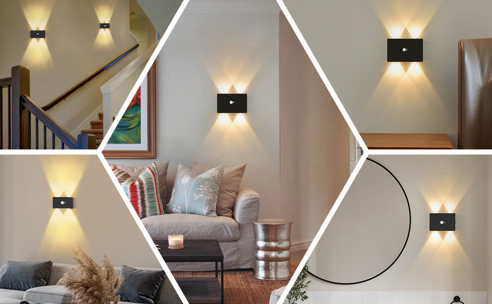 Applique Murale LED Hofstein – Bois Marron/Gris – Lampe Up/Down Pour Salon, Couloir