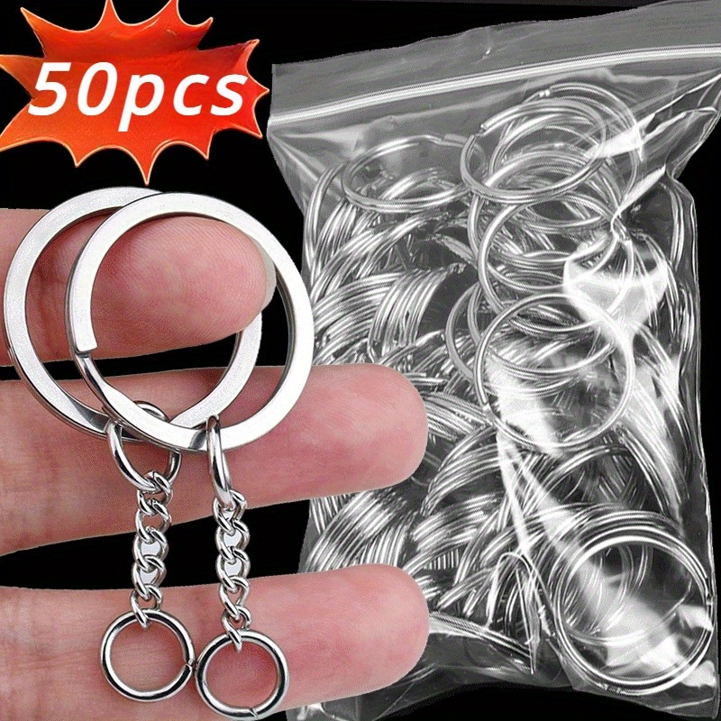 

20/50pcs Steel Metal Blank Keyring Keychain Split Ring Keychain Keychain Keychain Women's Men's Diy Keychain Keychain Accessories