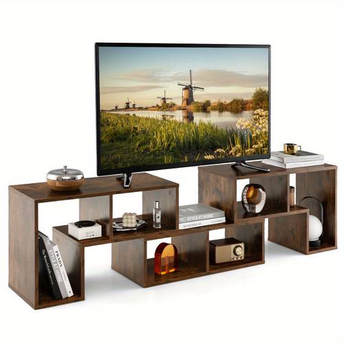 tv cabinet wooden 3 piece combinable tv table for tvs up to 65 corner shelf extendable tv lowboard tv cabinet multifunctional bookshelf storage shelf