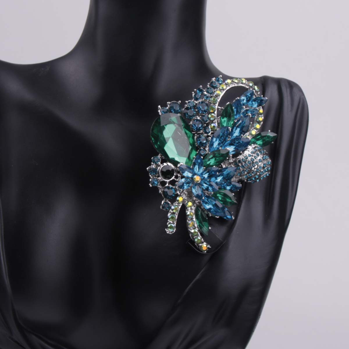 1pc   glass   flower brooch elegant crystal floral plant shape pin for womens suits coats details 5