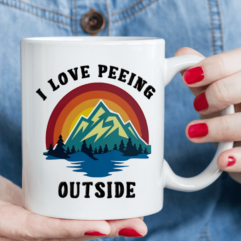 

1pc, 3a Grade, I Love Peeing Outside, Funny Mug, White Ceramic Mug, 11oz Ceramic Coffee Mug, Summer And Winter Drinking Cup, Birthday Gift, Holiday Gift, Christmas Gift, New Year Gift,