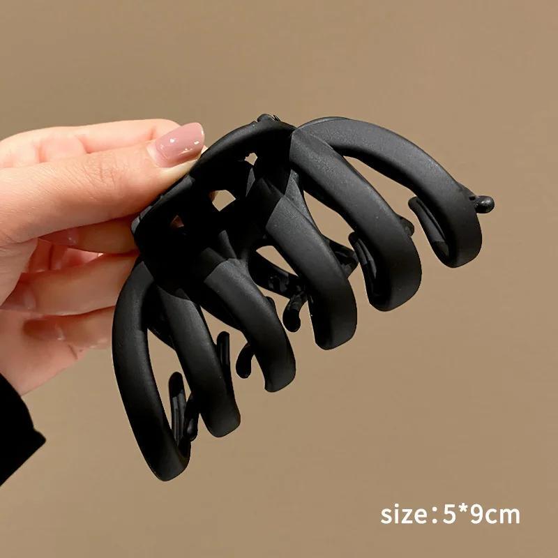 TEMU Korean Neutral Coffee Large Claw Clips For Thick Hair Additions Women Headdress Ins Fashion Plastic Catch Crab Hairpins Gifts