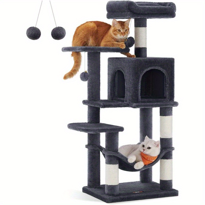 

Feandrea Cat Tree, 44.1-inch Cat Tower For Indoor Cats, Multi-level Cat Condo With 4 Scratching Posts, 2 Perches, Hammock, Cave