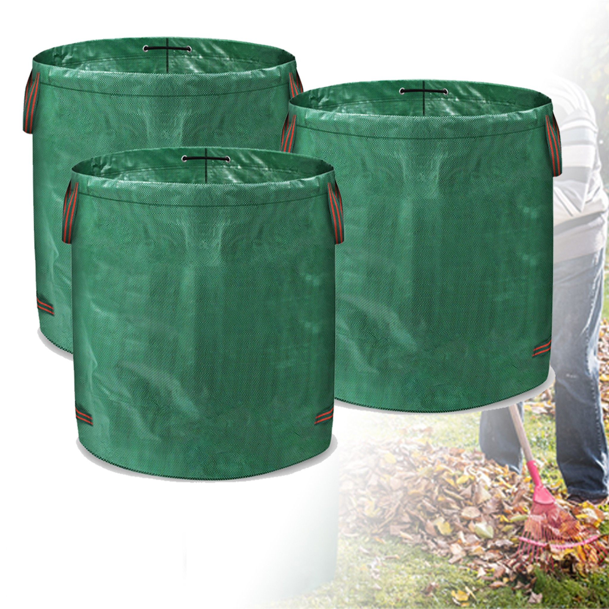 

Froadp Garden Waste Bags 272 L, Garden Bags For Green Waste With Handles, Stable, Waterproof, Uv-resistant, Robust Polypropylene Fabric (pp) 150 G/m², Foldable, Leaf Bags And Garden Bags