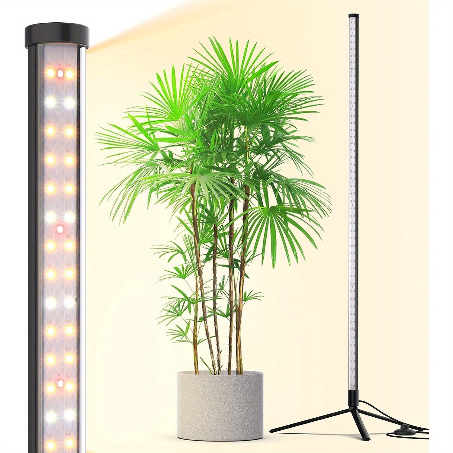 

Grow Lights For Indoor Plants With Stand, 42w 169 Leds Full Wide Area, T10 Vertical Standing Plant Grow Light, 4ft Height With Switch And Tripod Floor Stand