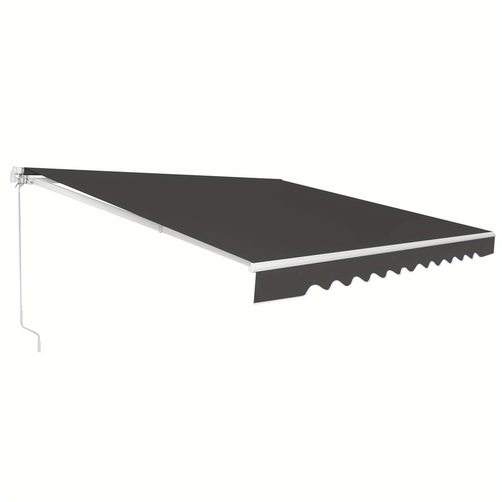 Image of 3 X 2.5 M/3.6 X 3 M/4 X 2.5 M Patio Retractable Awning, Polyester Sunshade Cover W/ Manual Crank Handle, Heavy-duty Aluminum Frame, Adjustable Protection Shelter For Market, Deck