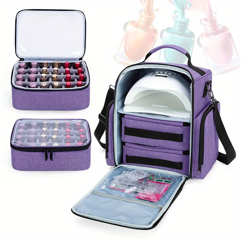 

80- Polish Organizer Uv Storage, Set - Portable, Tool Compartments, 2 Removable , No Battery, Unscented, No