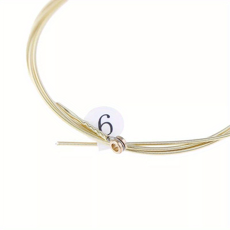 1 Set 6pcs Practice Nickel Plated Steel Guitar Strings for Acoustic Guitars - Golden Coated Roundwound Strings with Polished Finish, Durable & Smooth Playability, Enhanced Tone & Control for Beginners & Advanced Players, Guitar Accessories, Acoustic Guitar Upgrade, Sleek String Design, Nickelplated Strings, Durable String Construction, Studio Practice, Roundwound Strings, Highquality Strings, Acoustic Guitarists