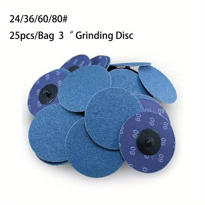 

25x 3 Inch 36 Grit Zirconia Roll Lock Sanding Grinding Disc Die Grinder