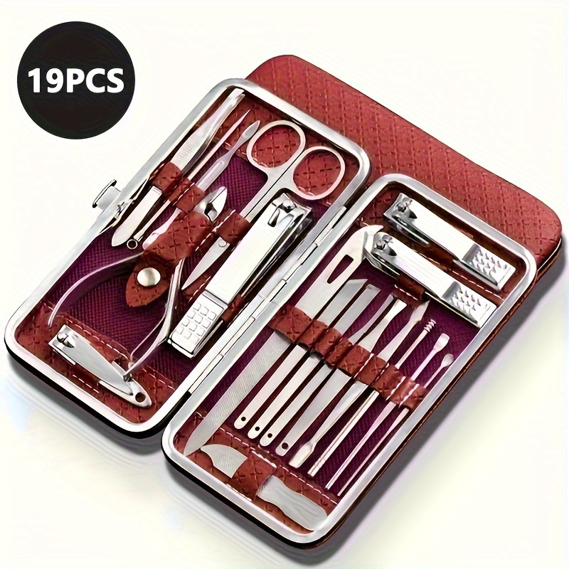 

Professional Manicure & Pedicure Set - Stainless Steel Nail Clippers Kit, Portable Grooming Tools With Case, Multi-color Options, Ideal For Home & Travel - Great Gift For Family & Friends