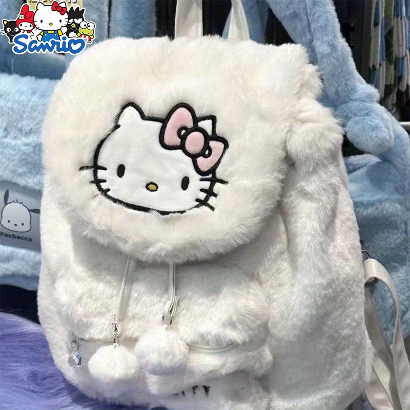 

1pc Authorized By Sanrio Kawaii Hello Kitty Melody Backpack For Women Cute Cartoon Plush Bag Soft Backpack For Birthday Gifts