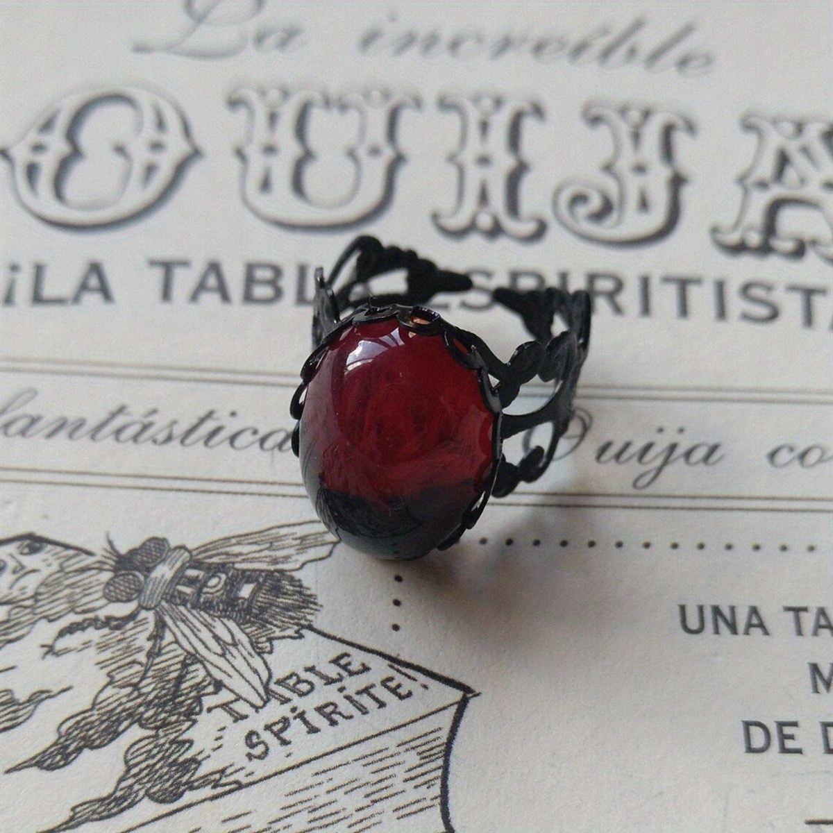 TEMU Anillo gótico de vampiro para mujer, 1 pieza - Abertura ajustable, adecuado para fiestas temáticas, banquetes y casual - Joyería retro con