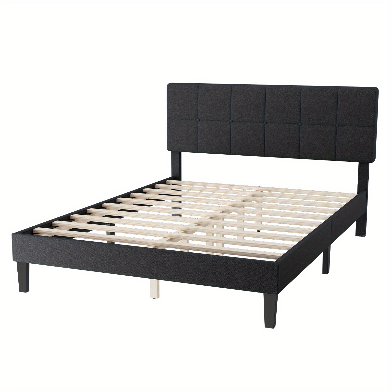 

Platform Bed Frame With Headboard, No Box Spring Needed, Linen Upholstered Bed Frame With Wood Slats Support, Noise Free, Perfect For A 's Sleep