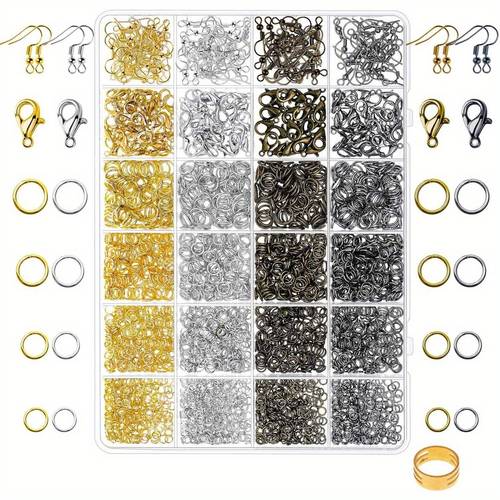 3200 pieces jewelry necklace repair kit with jump ring and earring hook for jewelry making supplies earring making accessories necklace bracelet repair