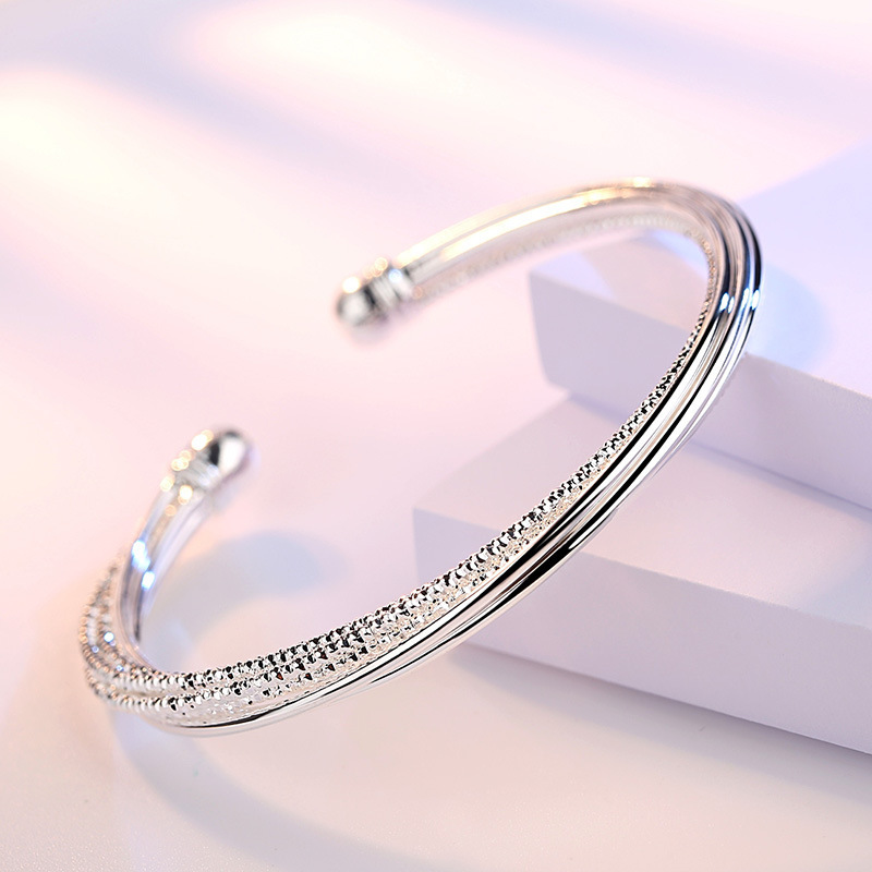 

925 Sterling Silver Fashion Opening Bracelet For Men