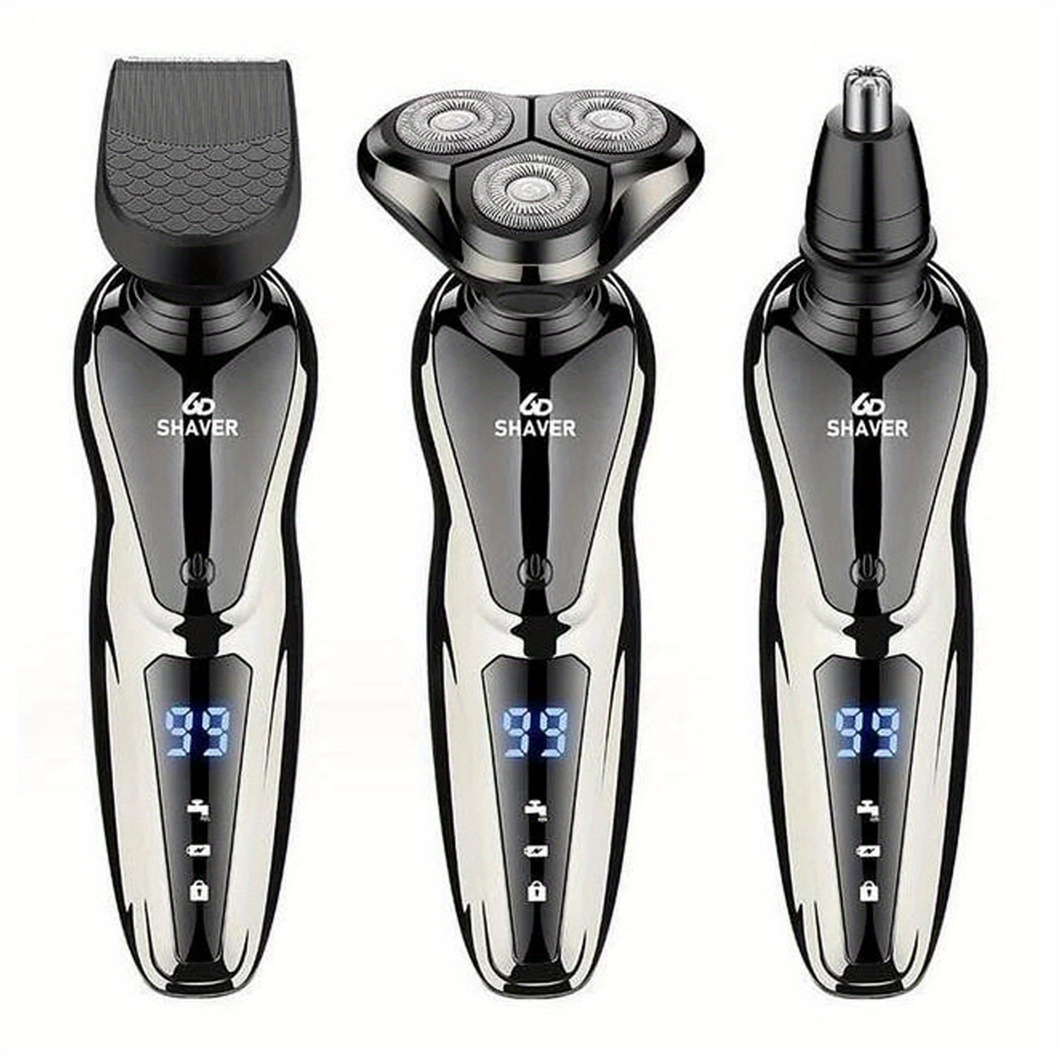TEMU Father's Day Gift For Men, Electric Shavers Cordless Rechargeable Face Beard Nose Hair Trimmer 3-in-1 Kit Make Up, Ideal Gift For Father, Boyfriend, Brother