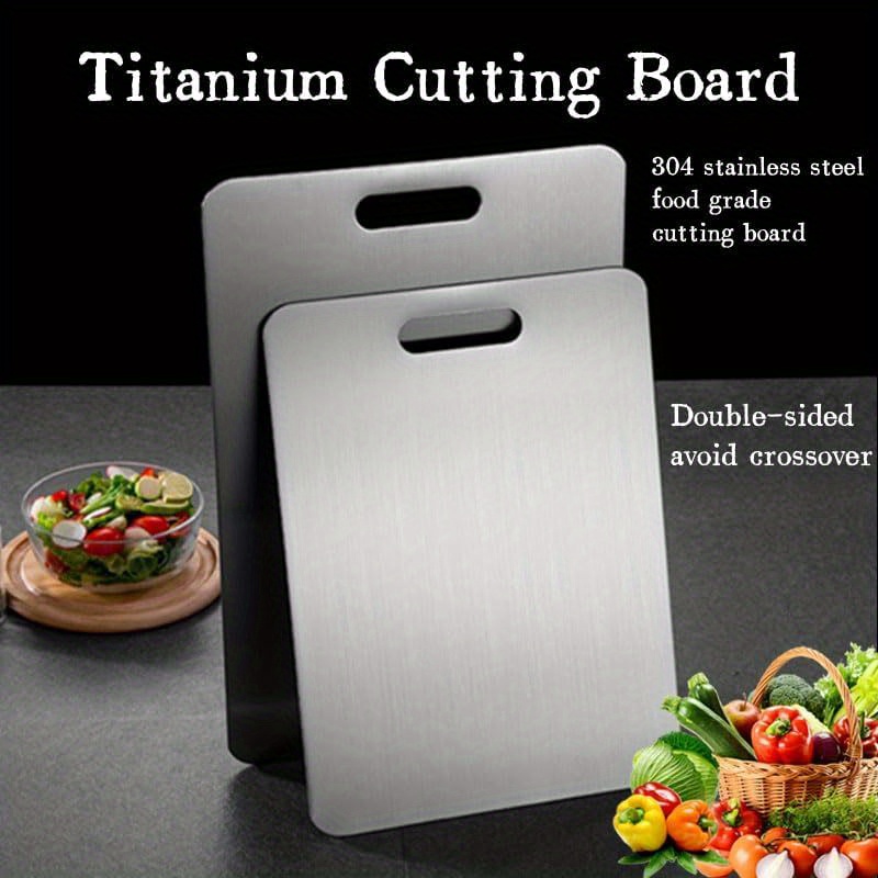 

Stainless Steel Kitchen Cutting Board - Dual-sided, Food-safe & For Meat, Vegetables, Fruits | 11x15.4 Inches, Easy Clean