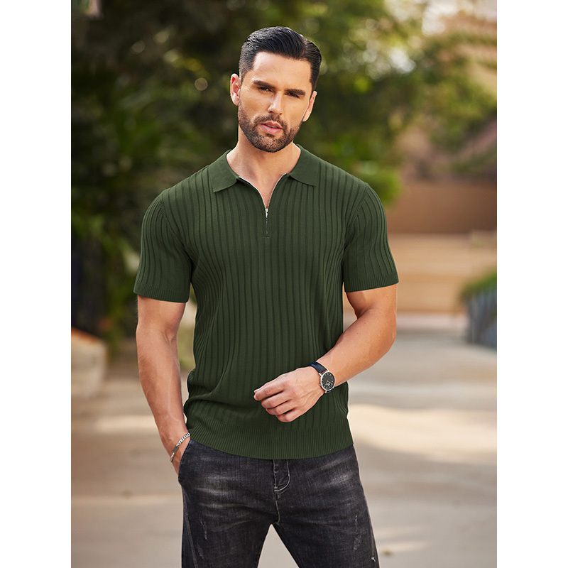 

Men's Solid Color Golf T-shirt, Short Sleeve Tee For Summer, Casual Trendy Top For Males, Business And Leisure Wear