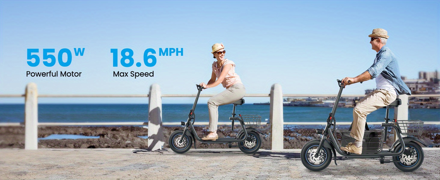 550w electric scooter with basket for dogs 20 mile range speed up to 18 6mph ample storage for pets cargo details 1