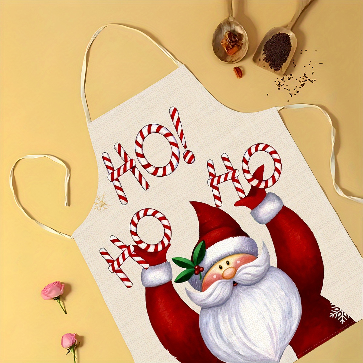 

1pc Christmas Printed Apron No-sleeve Apron Home Kitchen Cover Chef Special Workwear Cooking Waist Apron Oil-proof Hanging Neck Apron