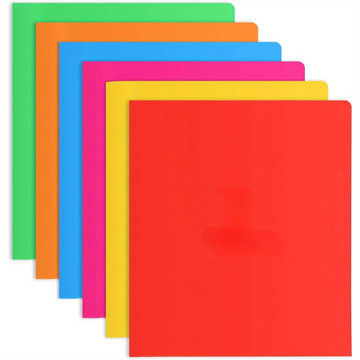 

6-pack Colorful Abs Plastic Folders With Dual Pockets - Perfect For Office, School & Teachers' Organization Plastic Folders With Pockets Cute Folders For School