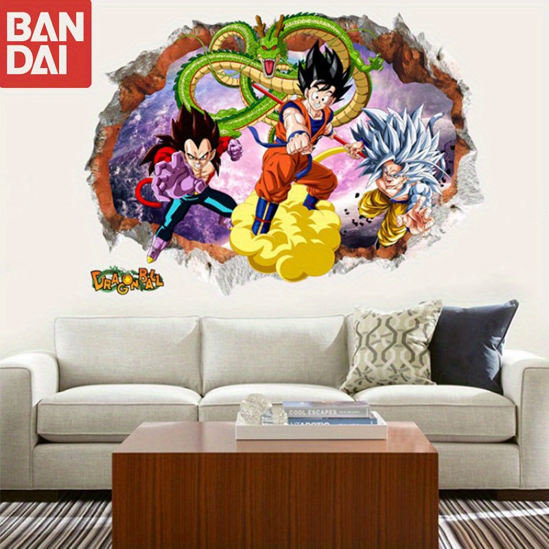 

Bandai Anime Wall Stickers, Goku Decals, Art Deco Style, Cartoon Pieces, Single Use Paper Material, Home Decoration