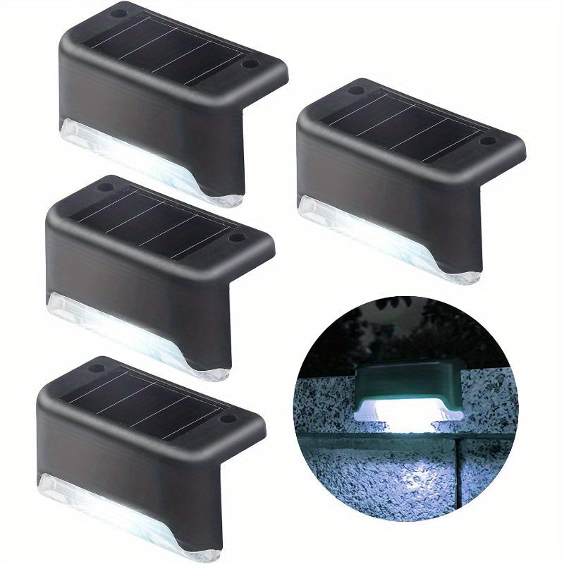 

4 Pack Solar Deck Lights Waterproof Led Garden Light Outdoor Stairs Fence Yard