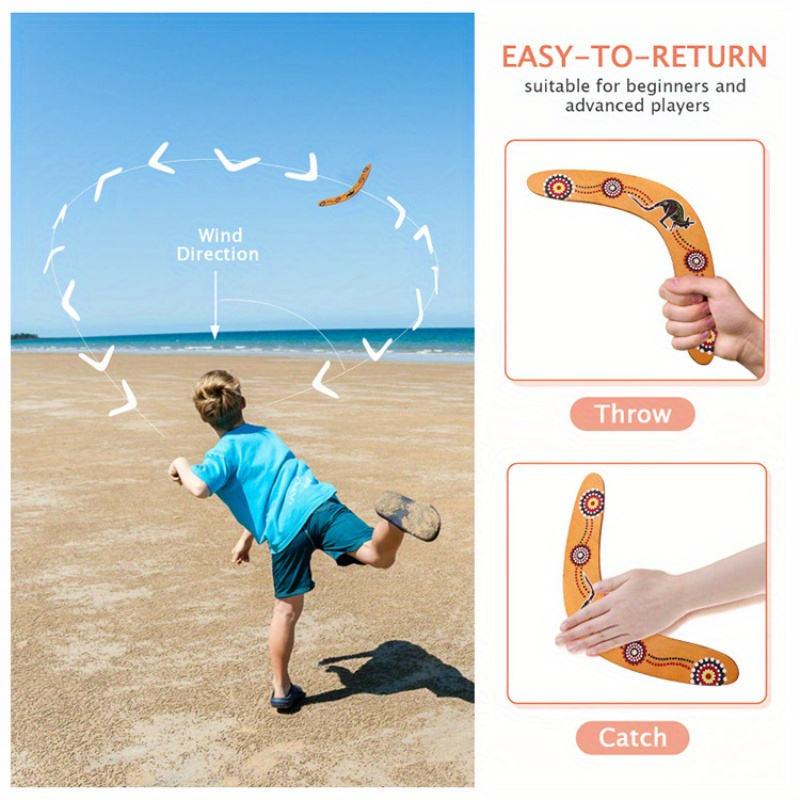 

Beginner-friendly Wooden - Light Brown, Outdoor Sports & Flying Fun