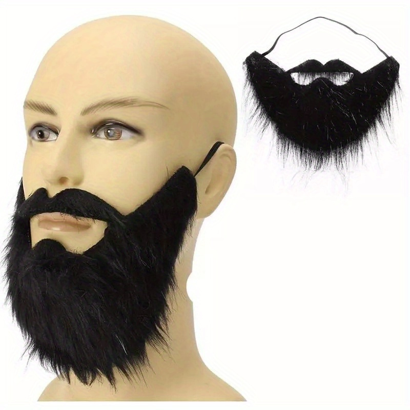 

Street Style U-shaped Long Synthetic Beard | Spandex Material | Fake Mustache For Men | Ideal For Party, Halloween, Festival Decorations | Male Costume Facial Hair Accessory