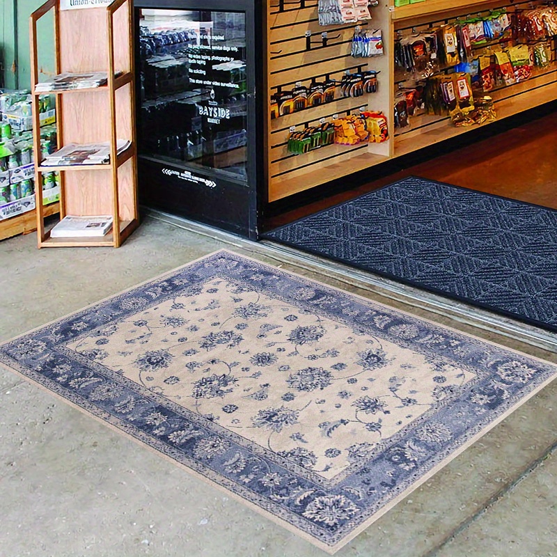 

Washed Floral Rug: 39in/100cm X 63in/160cm, , 700g/m², Non-slip Rubber Backing, 6mm , , Living Rooms, Bedrooms, And More