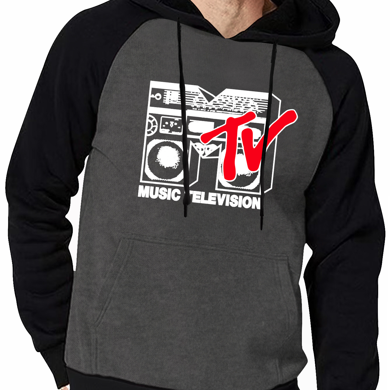 

Men's Trendy Print Hoodie - Casual & Sporty, Fleece-lined Pullover With Kangaroo Pocket, Machine Washable