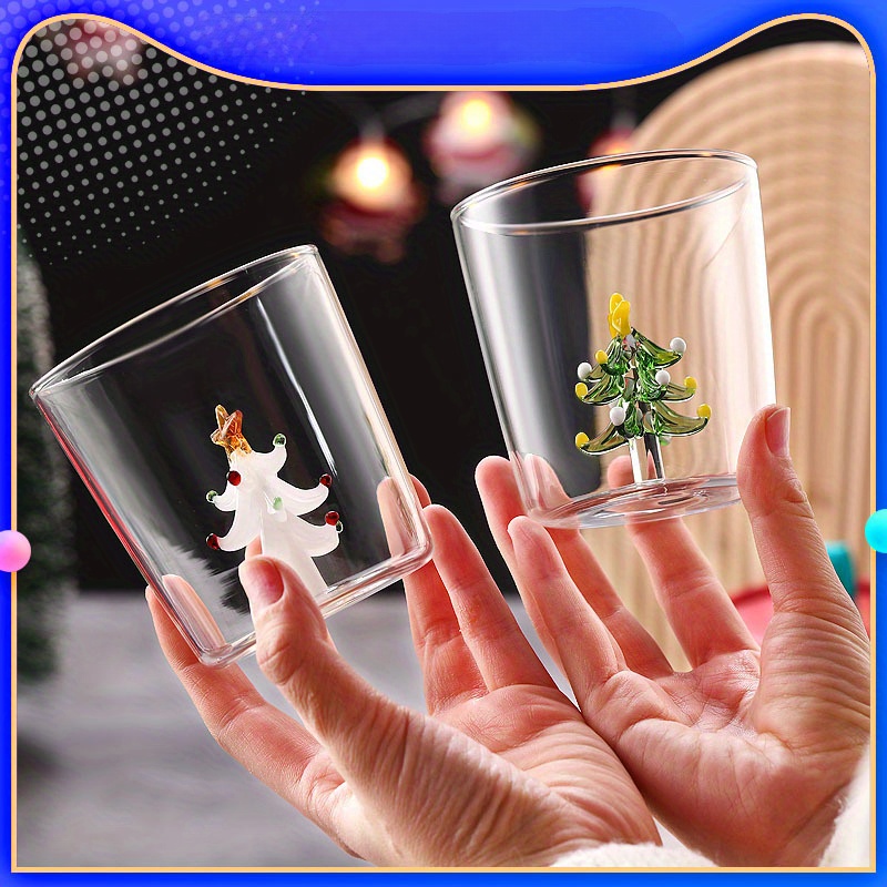 

3d Glass Christmas Tree Mug - Borosilicate Breakfast Cup For Coffee Or Tea