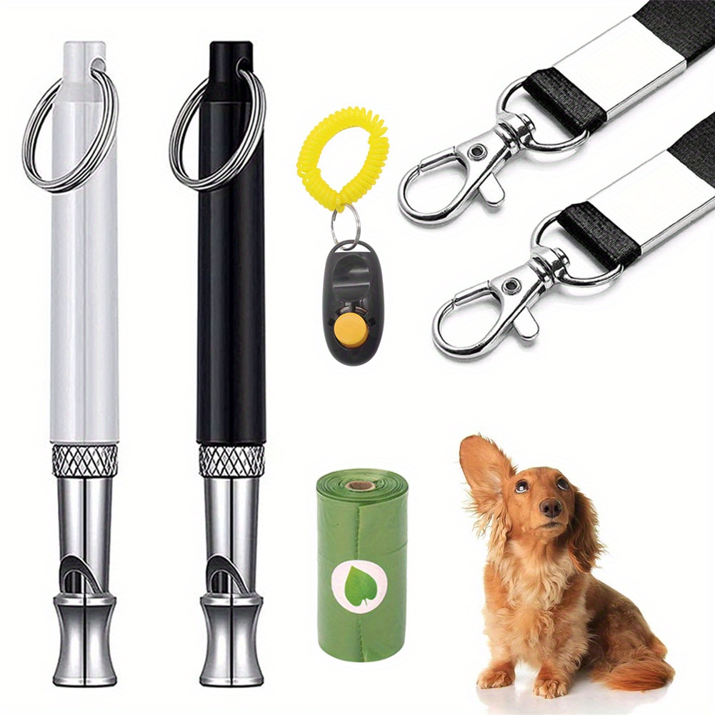 

6pcs/set Dog Whistle, Dog Whistle To Stop Barking Neighbors Dog, Adjustable Ultrasonic Silent Dog Whistle, Professional Recall Dog Training Whistles, With Lanyard (black And White)