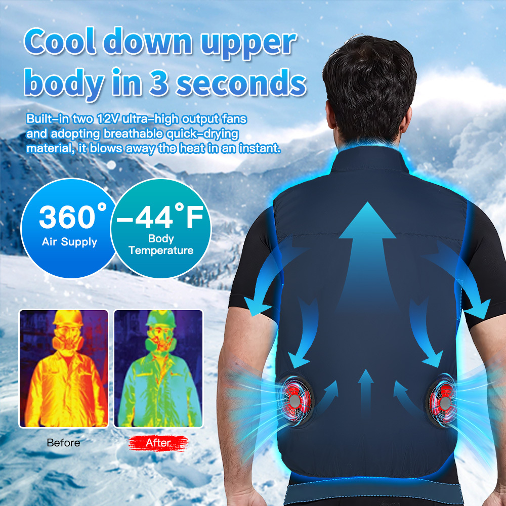 

Cooling Vest With 24000mah Battery Pack 2fans Included, 12v Fan Cooling Jackets Uvprotection Cooling Clothes