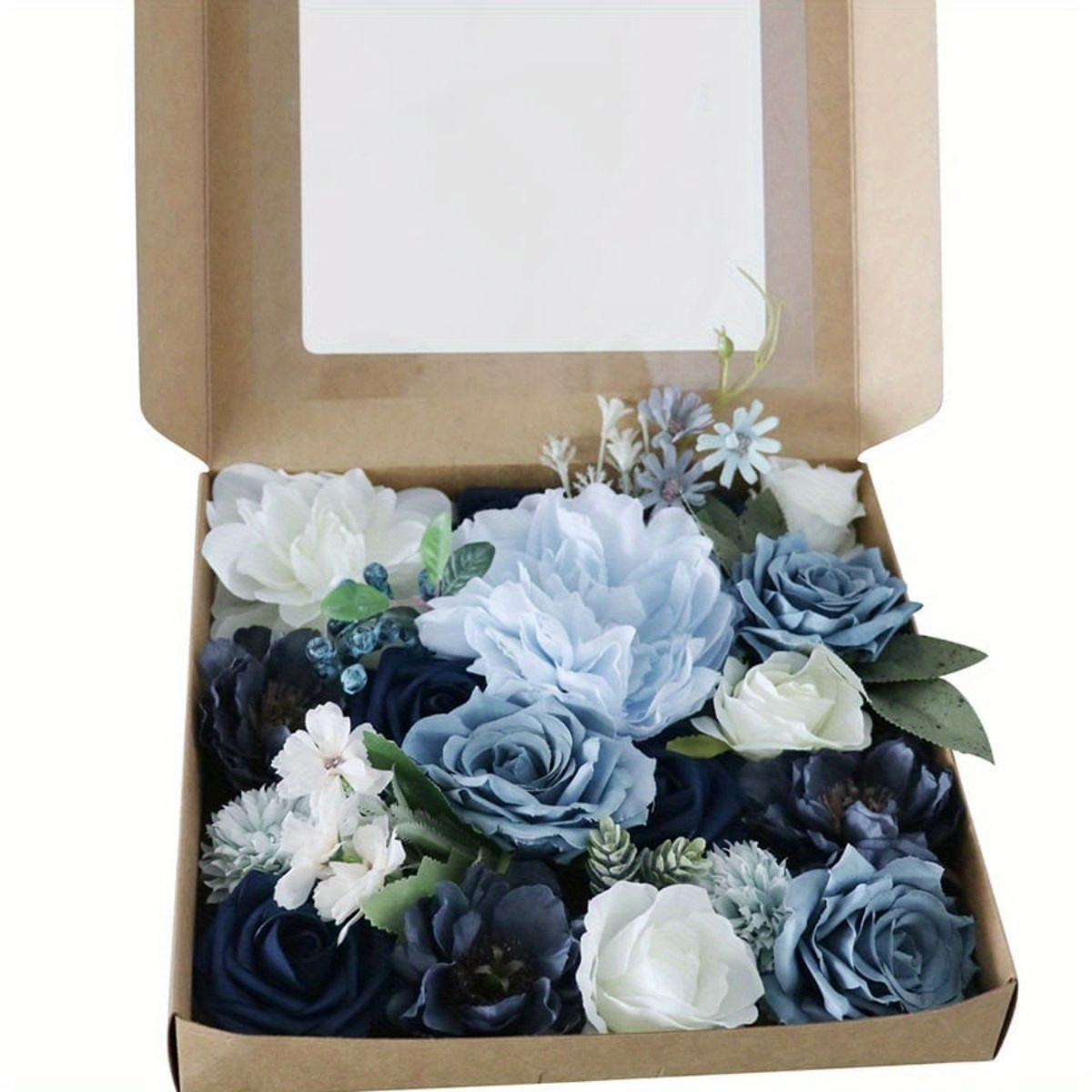 

Artificial Flowers Combo Dusty Blue Flowers Mix Flowers Roses With Stems For Diy Wedding Bridal Bouquets, Baby Shower, Floral Arrangement, Table Centerpieces, Home Decorations