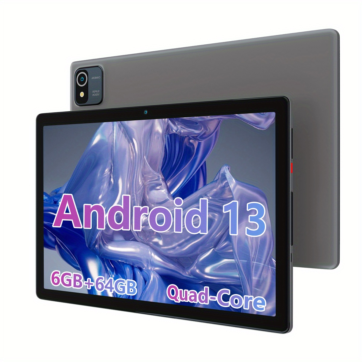 

Anna Bella 10.1 Android 13 Tablet, Quad Core, 6gb Ram, 64gb Rom, 128gb Expandable, 1280x800 Ips, 5mp+8mp Cameras, 5000mah Gray/silver