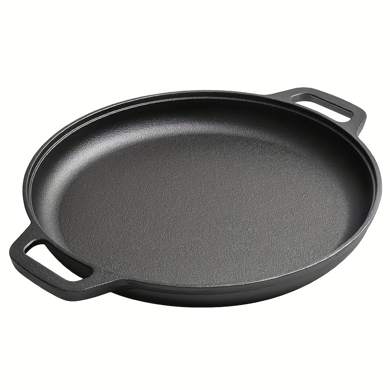 1pc baking grilling cast iron pizza pan   for cooking   long lasting   heating and versatile kitchen cookware details 1