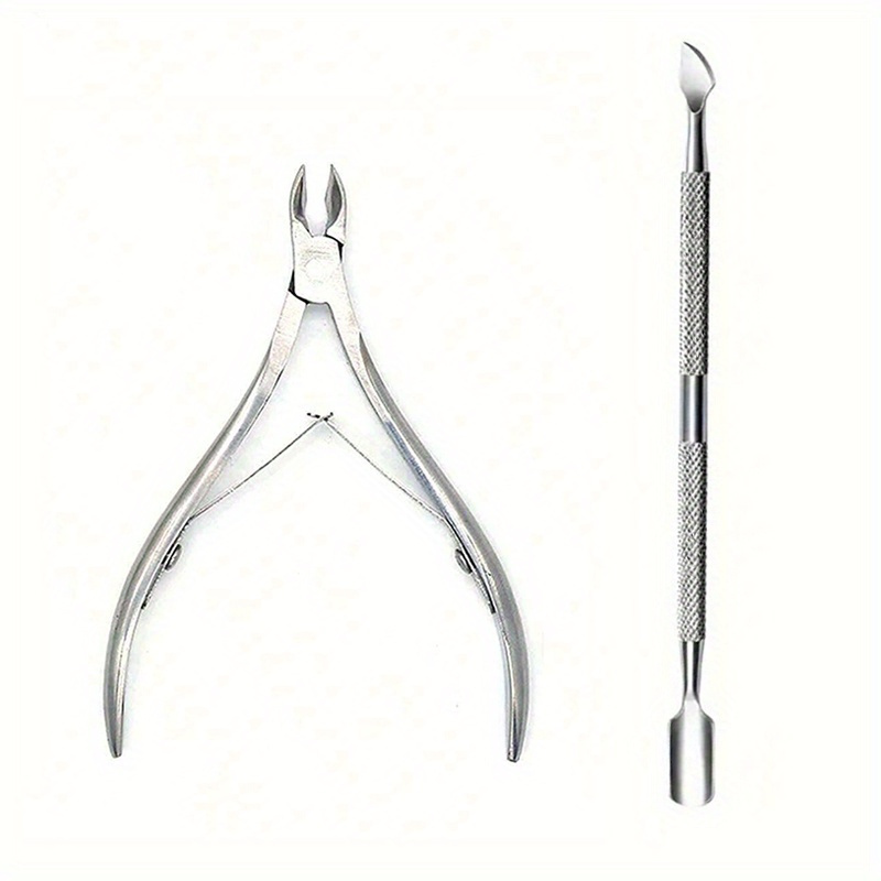 Rainbow Stainless Steel Manicure Nail Art Tool Set With Sharp Jaw And Double-, Nail Cuticle Pusher Rainbow Cutter Clipper Dead Skin Remover